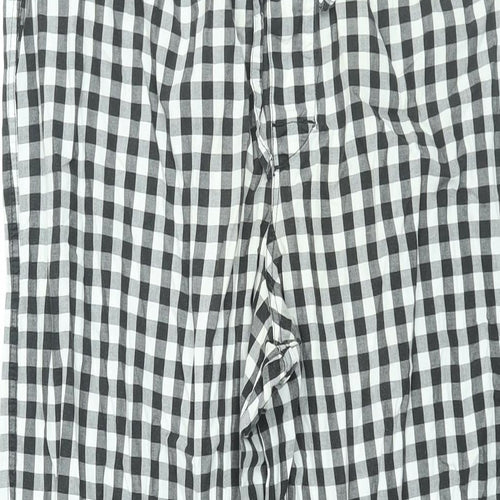 Calvin Klein Mens Black Gingham Cotton Pyjama Pants Size M Drawstring - Logo