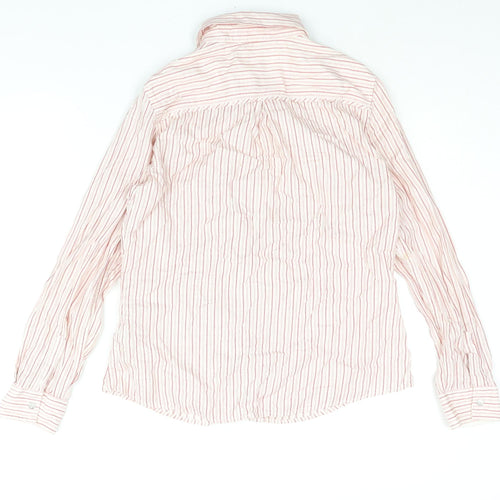Indigo Womens Red Striped Cotton Basic Button-Up Size 10 Collared