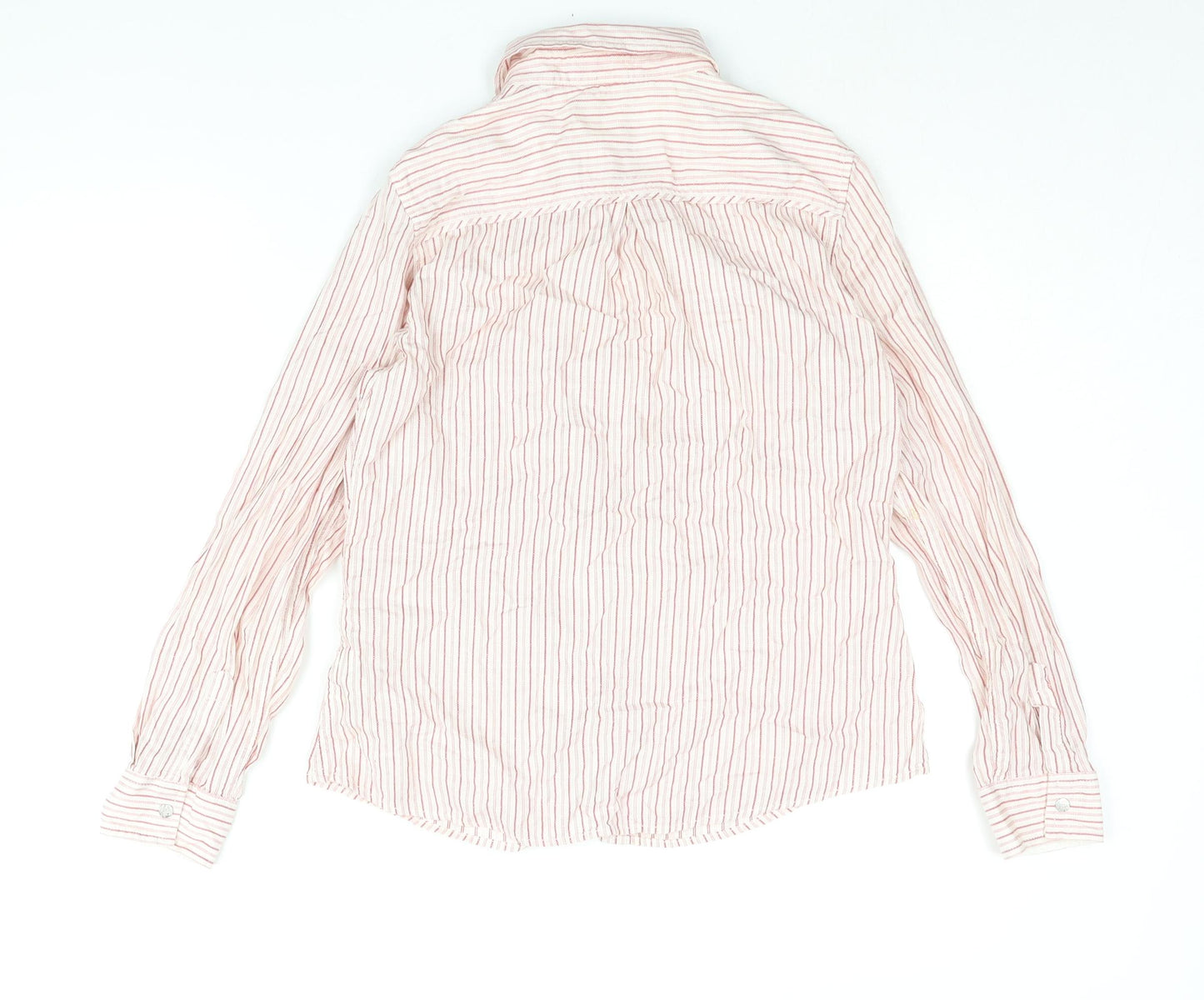 Indigo Womens Red Striped Cotton Basic Button-Up Size 10 Collared