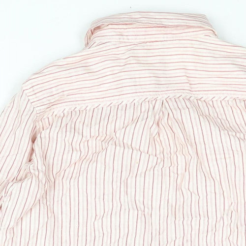 Indigo Womens Red Striped Cotton Basic Button-Up Size 10 Collared