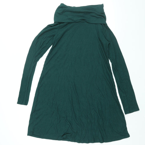 Apricot Womens Green Viscose A-Line Size 8 Roll Neck Pullover