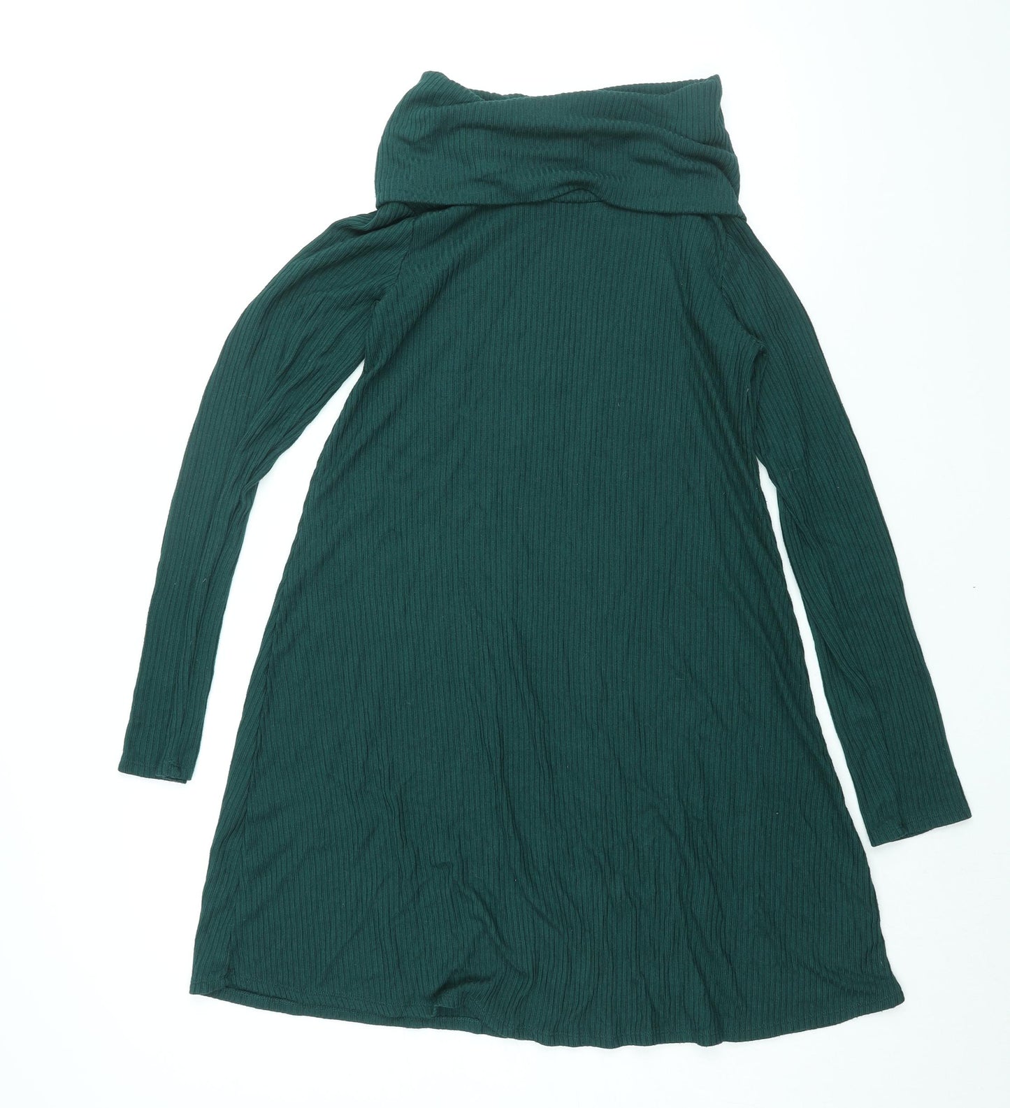 Apricot Womens Green Viscose A-Line Size 8 Roll Neck Pullover