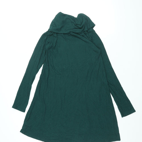 Apricot Womens Green Viscose A-Line Size 8 Roll Neck Pullover