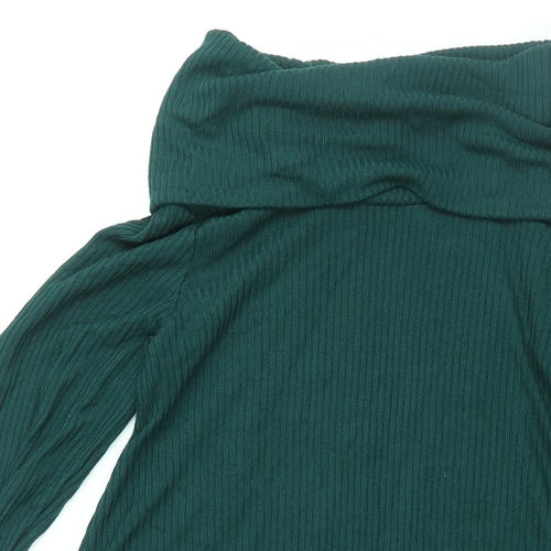Apricot Womens Green Viscose A-Line Size 8 Roll Neck Pullover