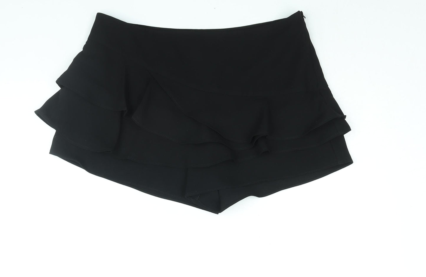 River Island Womens Black Polyester Skort Skirt Size 14 Zip - Frill