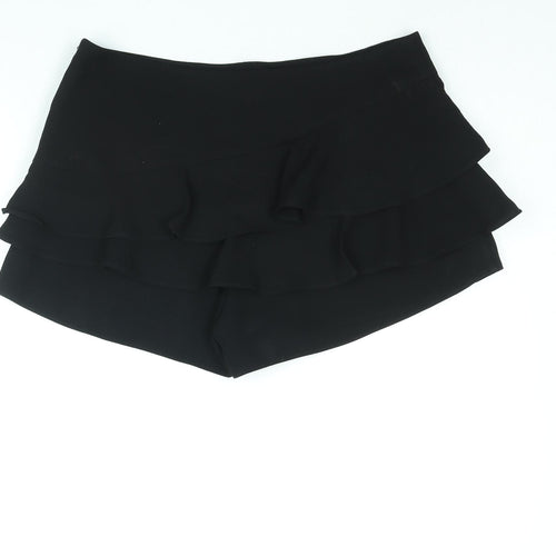 River Island Womens Black Polyester Skort Skirt Size 14 Zip - Frill