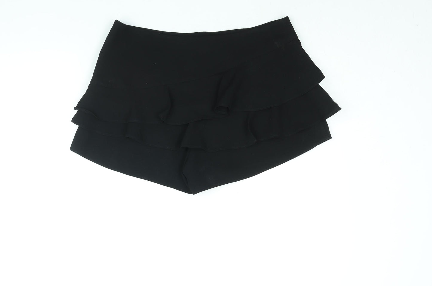 River Island Womens Black Polyester Skort Skirt Size 14 Zip - Frill