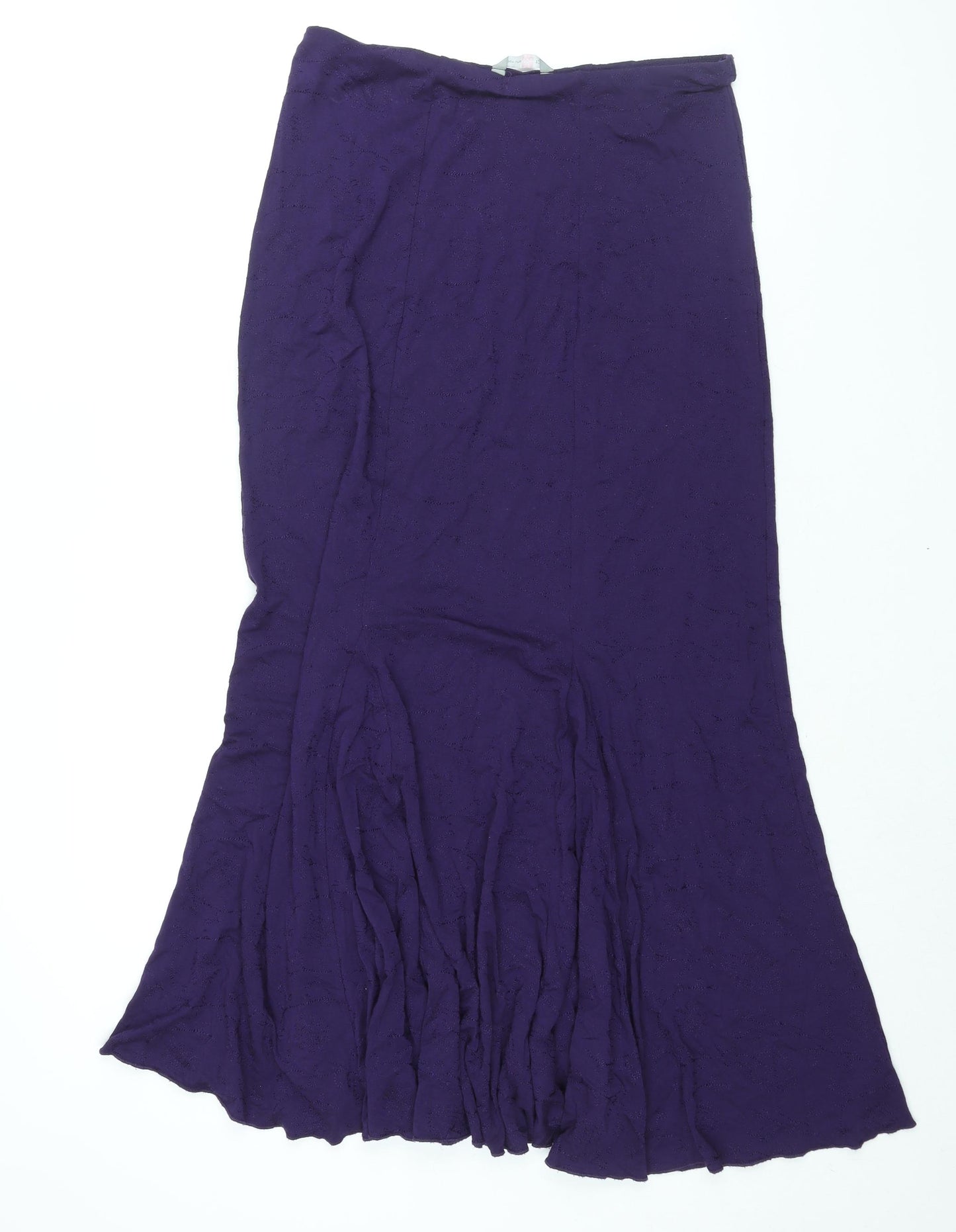 Per Una Womens Purple Viscose Trumpet Skirt Size 12 - Embroidered