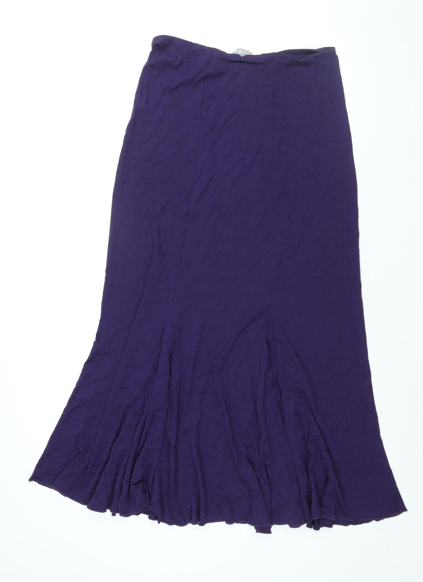 Per Una Womens Purple Viscose Trumpet Skirt Size 12 - Embroidered