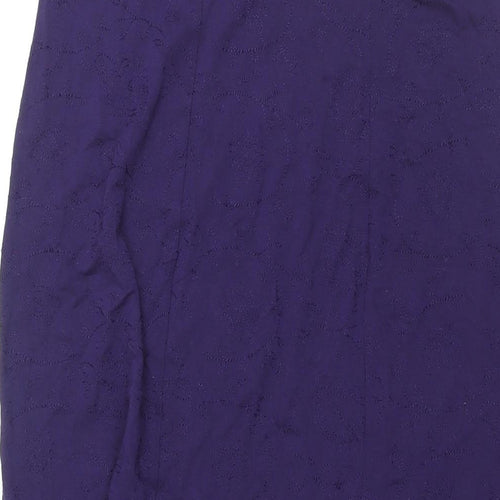 Per Una Womens Purple Viscose Trumpet Skirt Size 12 - Embroidered