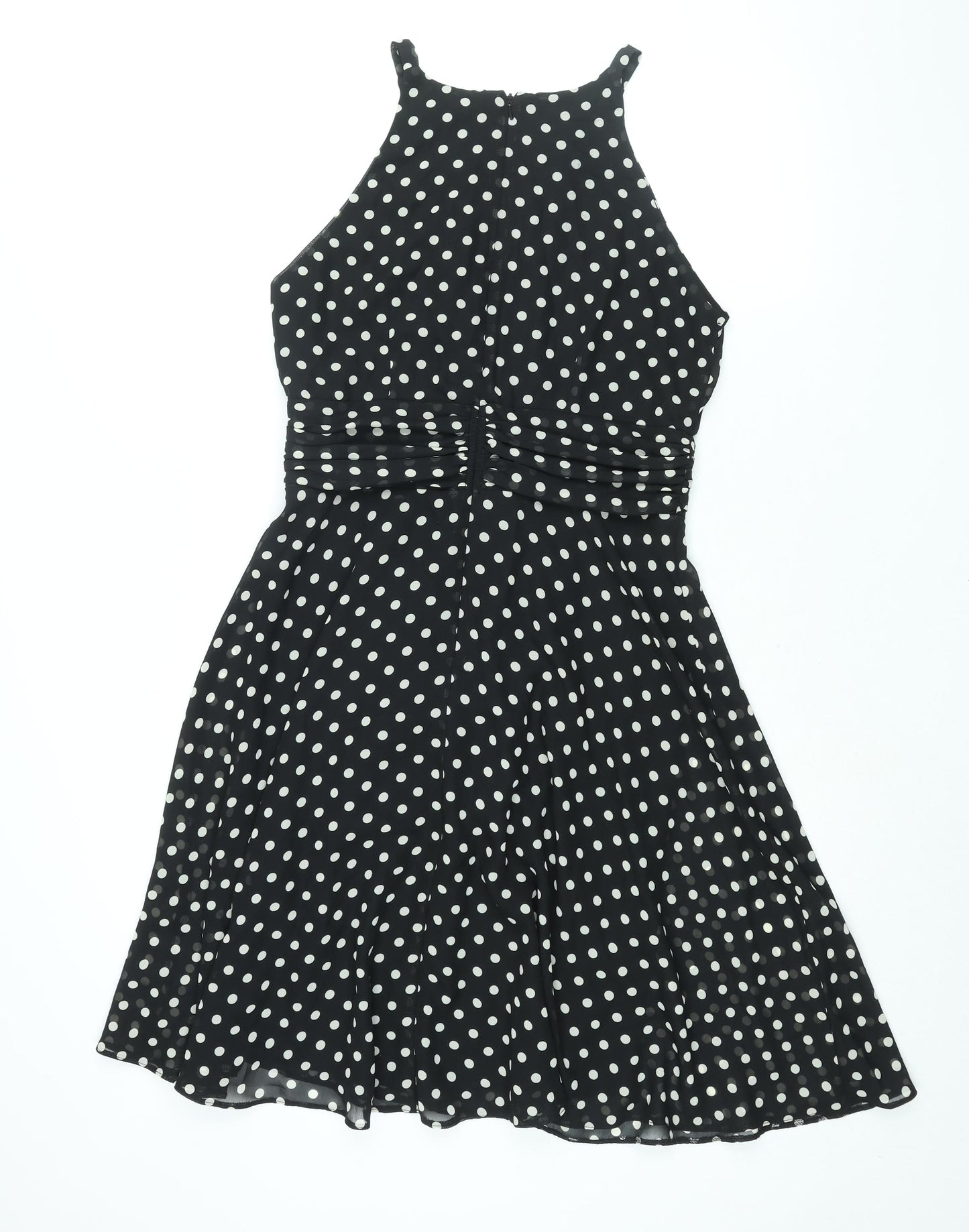 Wallis Womens Black Polyester Fit & Flare Size 12 Square Neck Zip - Frill