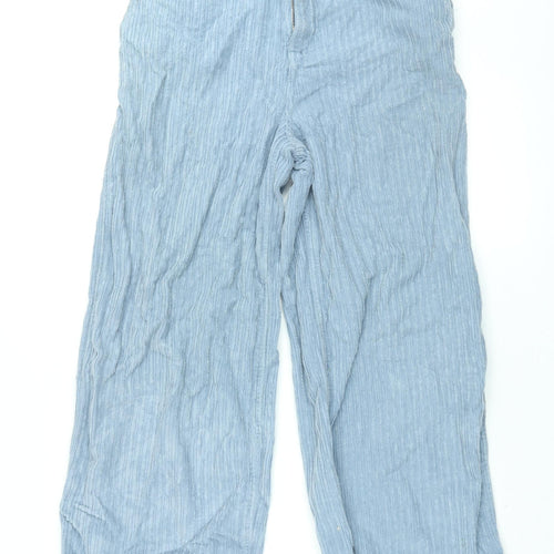 Topshop Womens Blue Cotton Trousers Size 8 L25 in Regular Zip