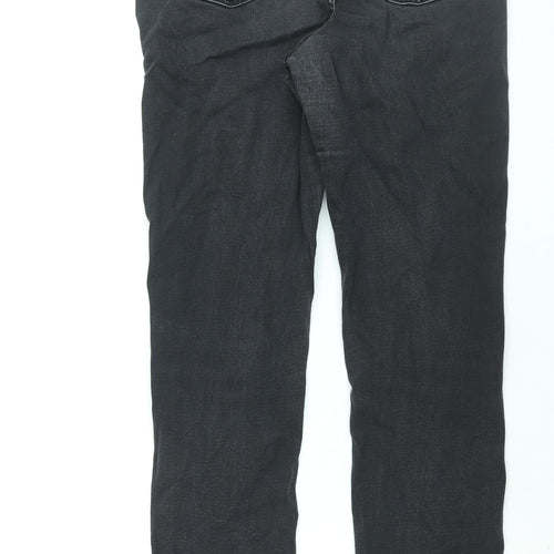 Autograph Womens Black Cotton Skinny Jeans Size 14 L30 in Regular Zip