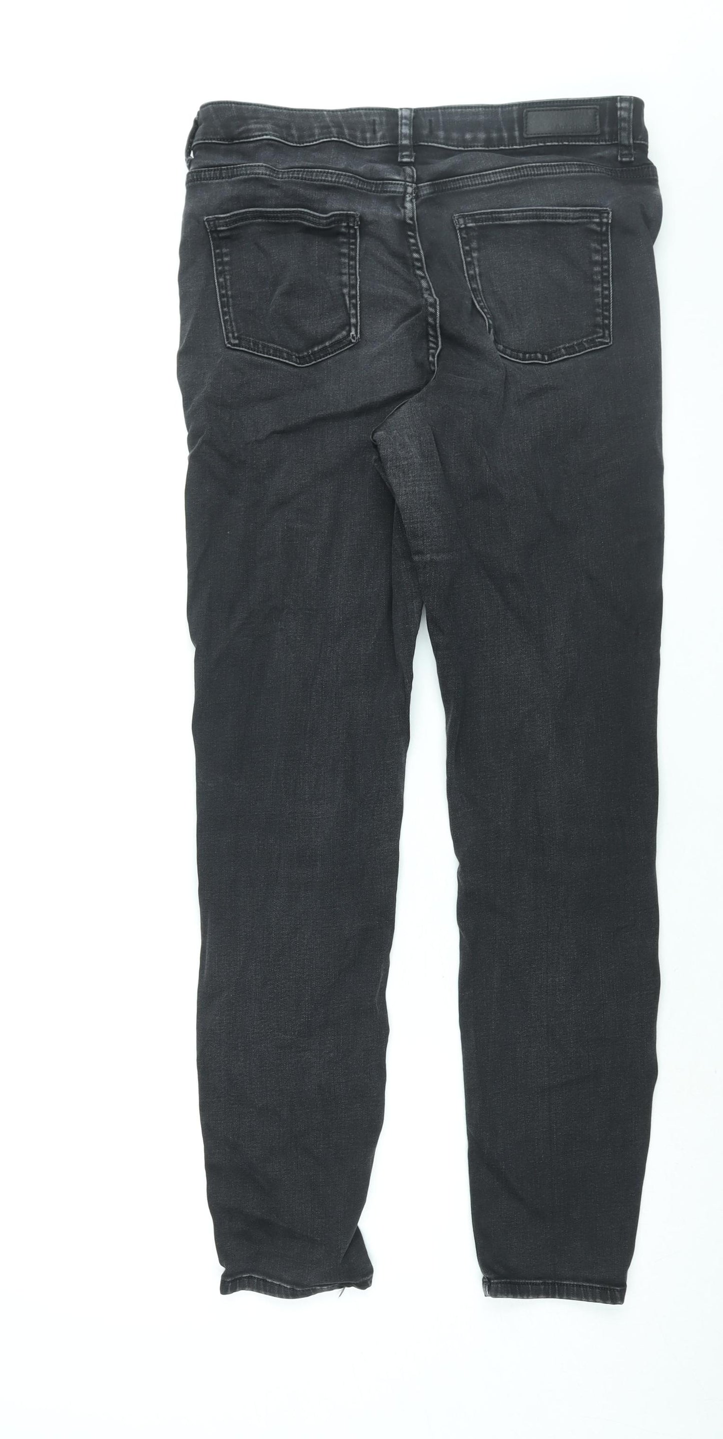 Autograph Womens Black Cotton Skinny Jeans Size 14 L30 in Regular Zip