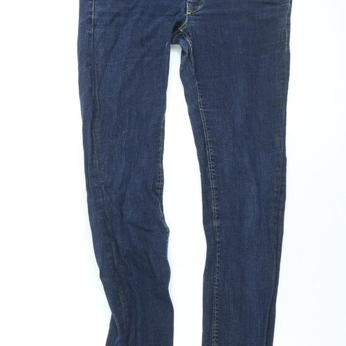 H&M Womens Blue Cotton Skinny Jeans Size 8 L32 in Regular