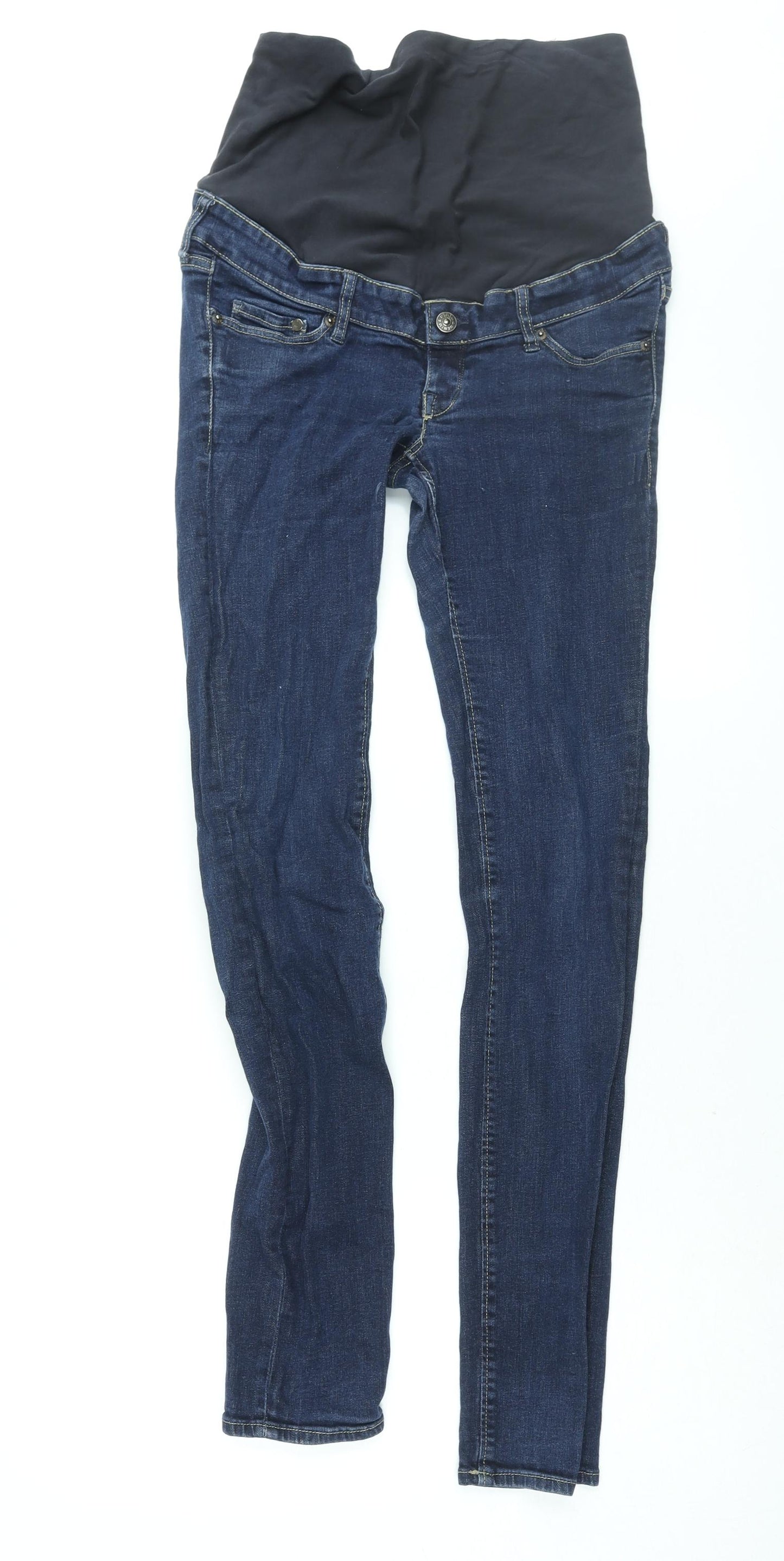 H&M Womens Blue Cotton Skinny Jeans Size 8 L32 in Regular