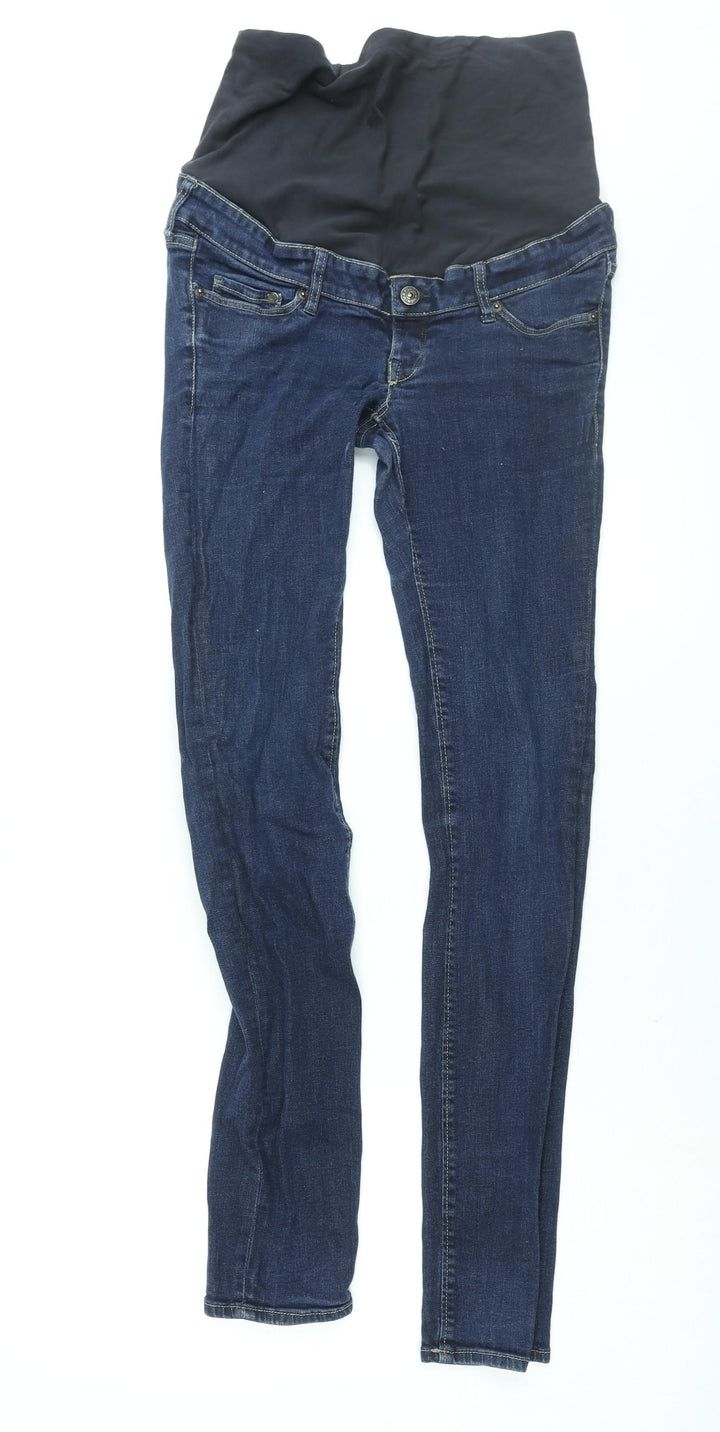 H&M Womens Blue Cotton Skinny Jeans Size 8 L32 in Regular