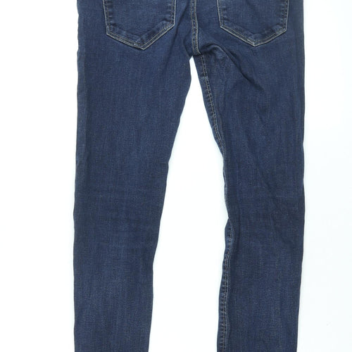 H&M Womens Blue Cotton Skinny Jeans Size 8 L32 in Regular