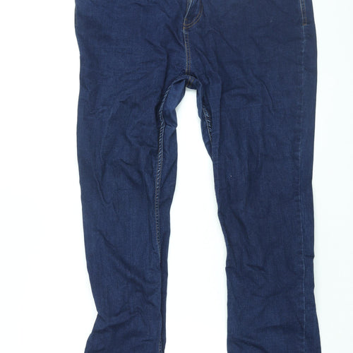 TU Womens Blue Cotton Straight Jeans Size 16 L28 in Regular Zip