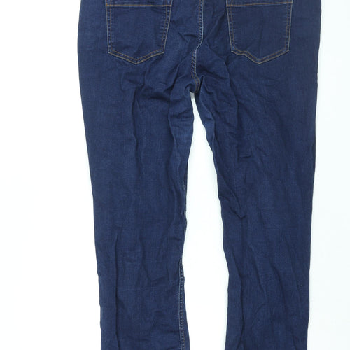 TU Womens Blue Cotton Straight Jeans Size 16 L28 in Regular Zip
