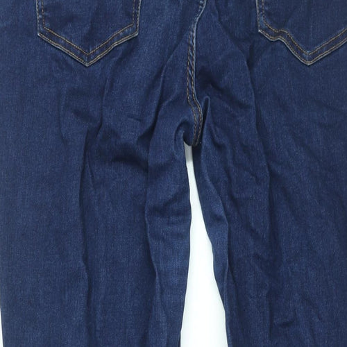 TU Womens Blue Cotton Straight Jeans Size 16 L28 in Regular Zip