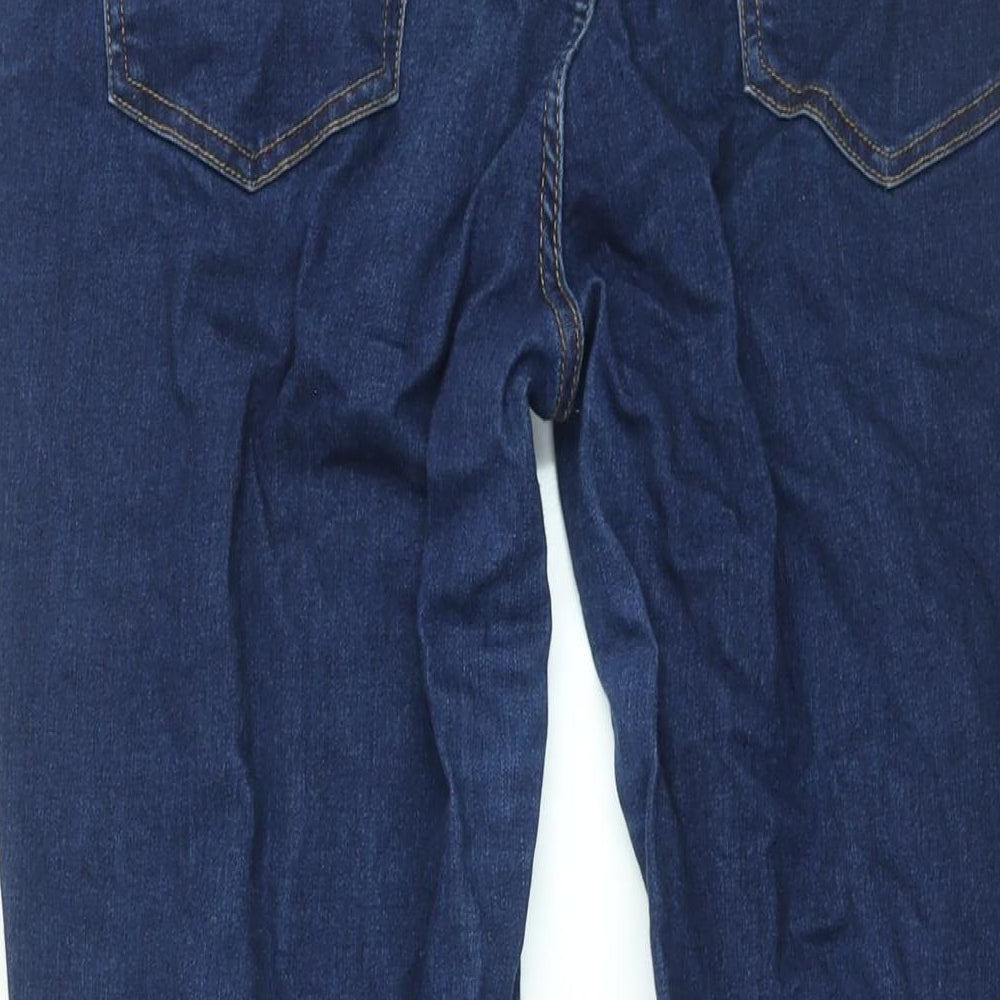 TU Womens Blue Cotton Straight Jeans Size 16 L28 in Regular Zip