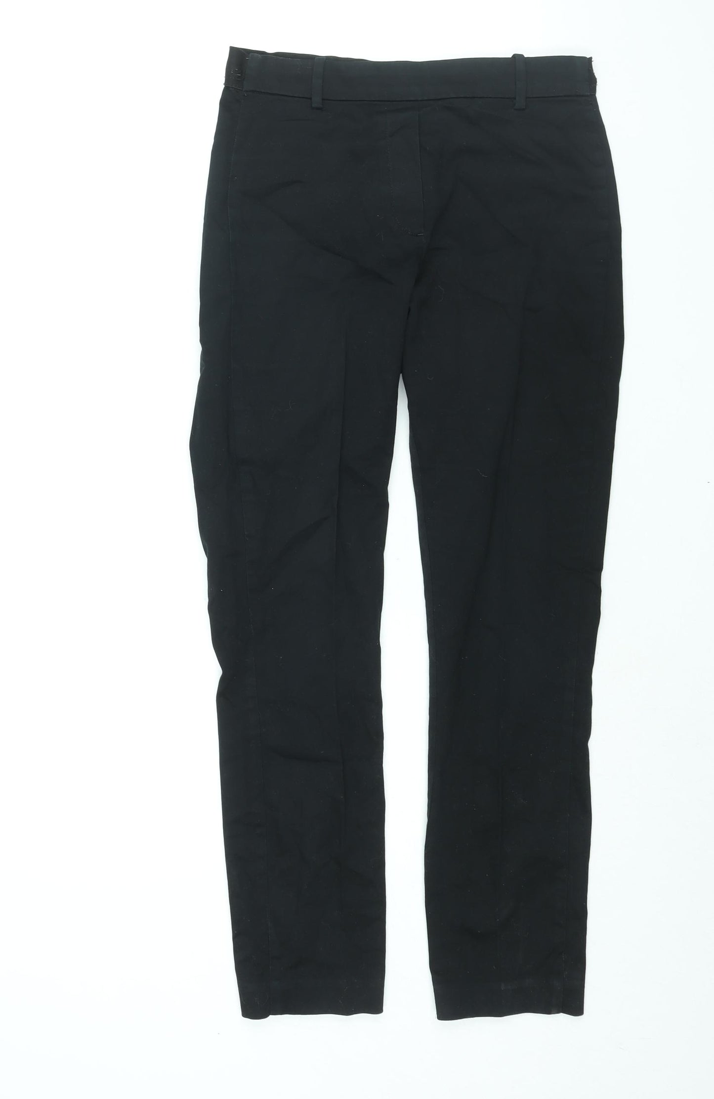 H&M Womens Black Cotton Trousers Size 8 L27 in Regular - Elasticated Waist