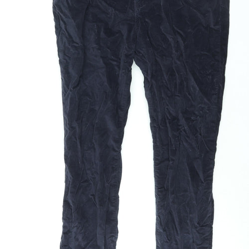 Boden Womens Blue Cotton Trousers Size 20 L29 in Regular Zip