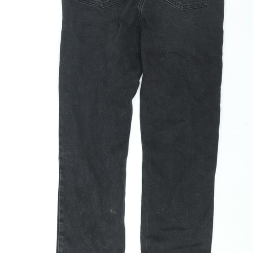 NEXT Womens Black Cotton Straight Jeans Size 10 L30 in Regular Zip