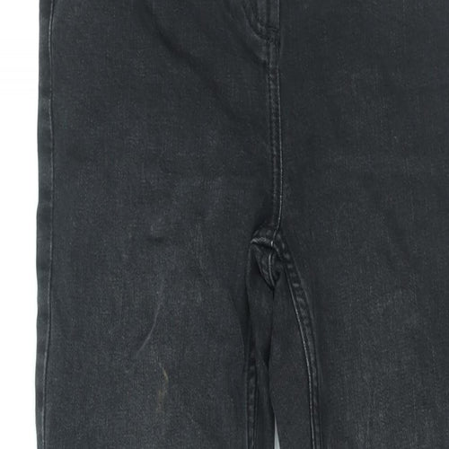 NEXT Womens Black Cotton Straight Jeans Size 10 L30 in Regular Zip