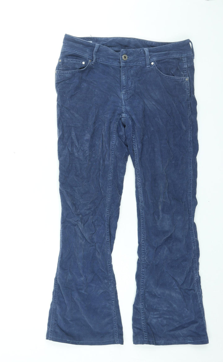 Pepe Jeans Womens Blue Cotton Trousers Size 27 in L32 in Regular Zip