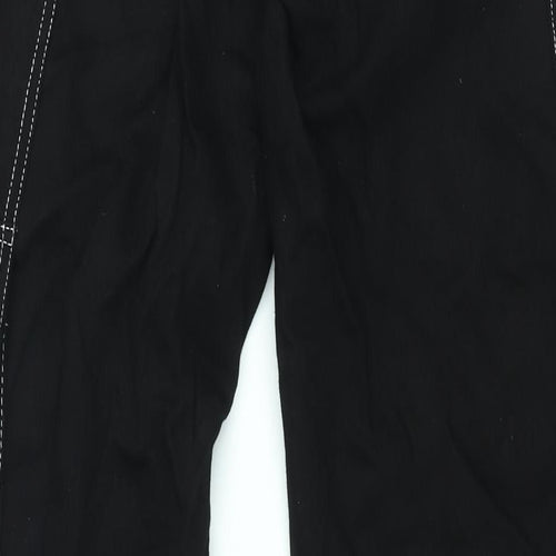 Punk'd Image Womens Black Cotton Wide-Leg Jeans Size 6 L33 in Regular Zip - Stitch Detail Cargo