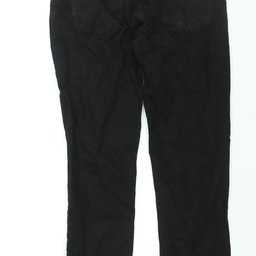TU Mens Black Cotton Straight Jeans Size 36 in L32 in Regular Zip