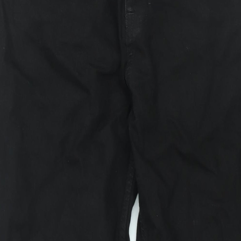 TU Mens Black Cotton Straight Jeans Size 36 in L32 in Regular Zip
