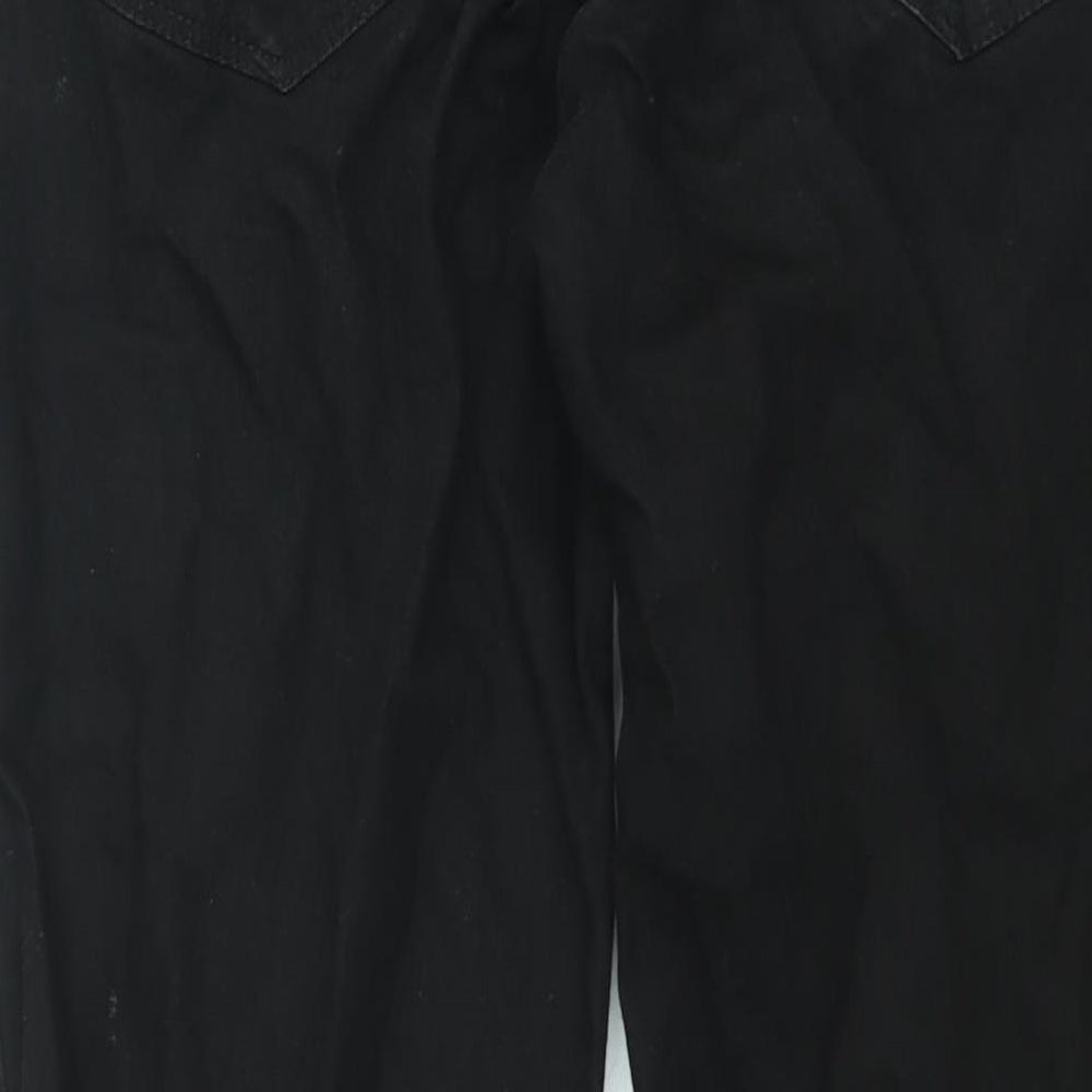 TU Mens Black Cotton Straight Jeans Size 36 in L32 in Regular Zip