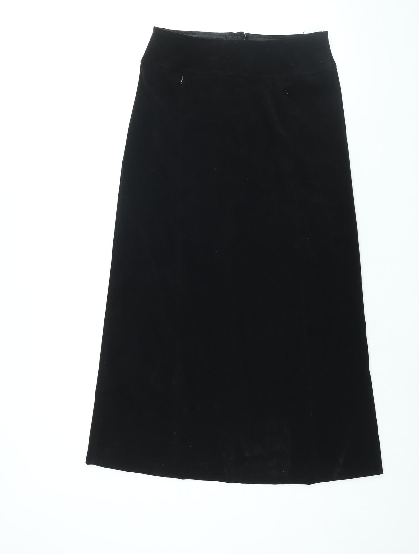 AMARANTO Womens Black Polyester A-Line Skirt Size 28 in Zip