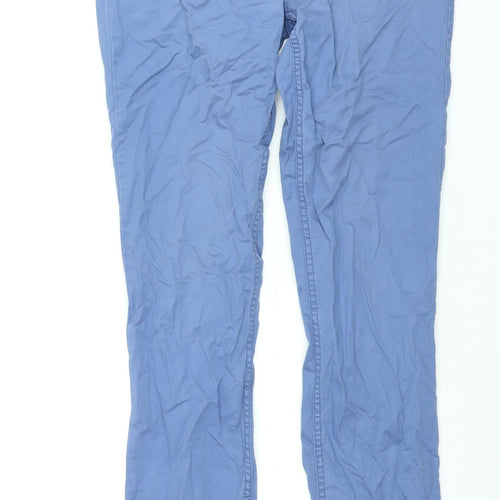 Polo Ralph Lauren Mens Blue Cotton Chino Trousers Size 32 in L34 in Regular Zip