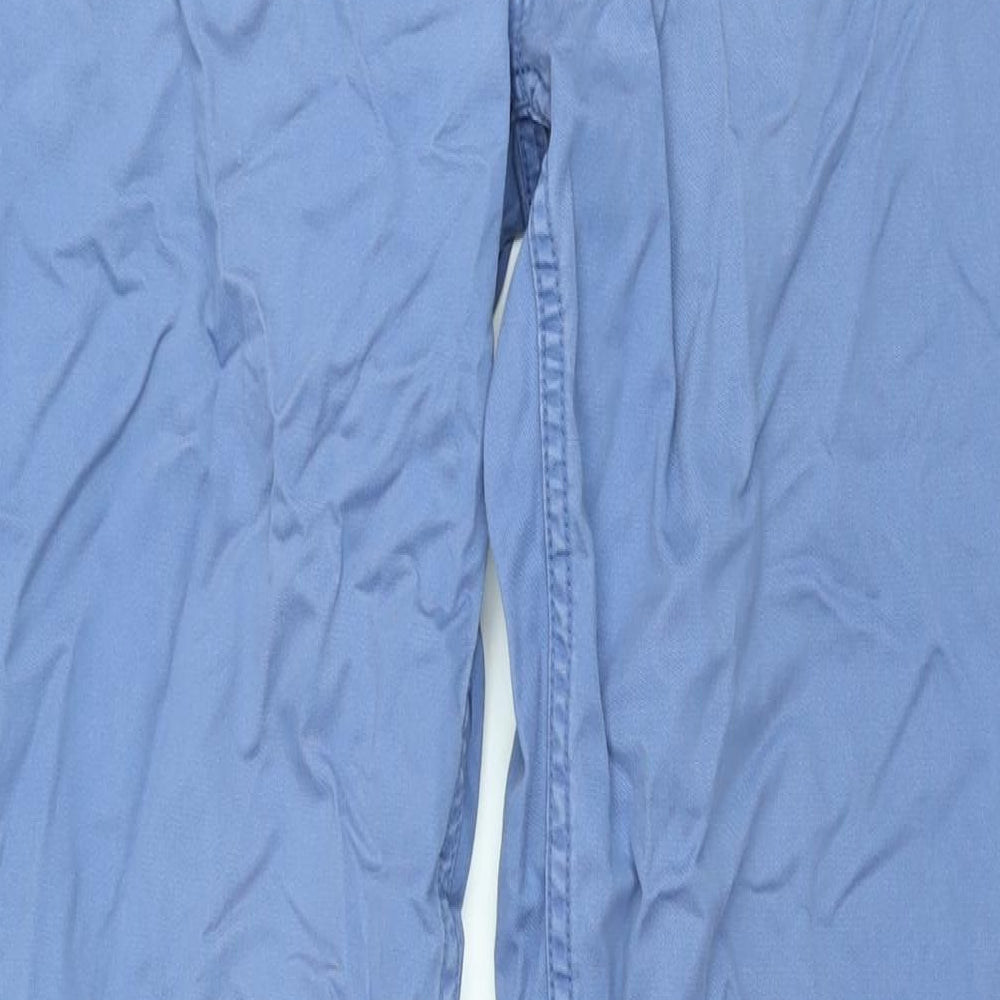 Polo Ralph Lauren Mens Blue Cotton Chino Trousers Size 32 in L34 in Regular Zip