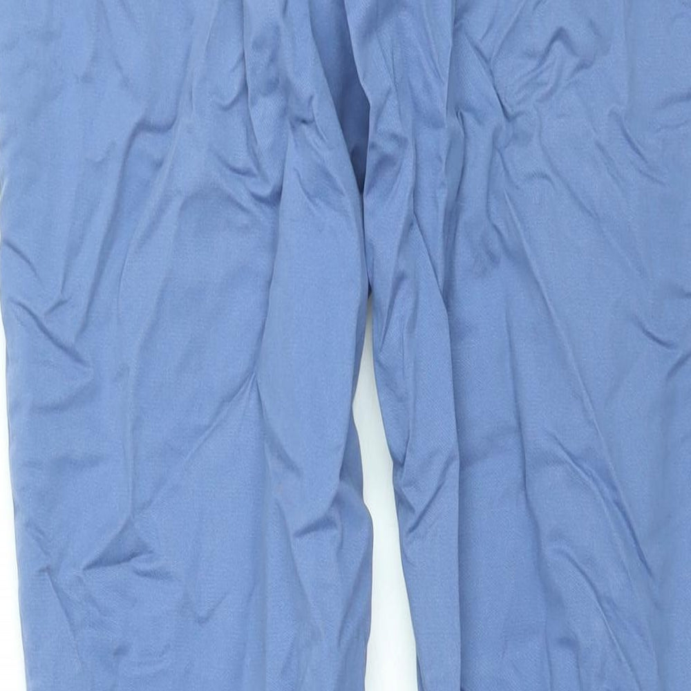 Polo Ralph Lauren Mens Blue Cotton Chino Trousers Size 32 in L34 in Regular Zip