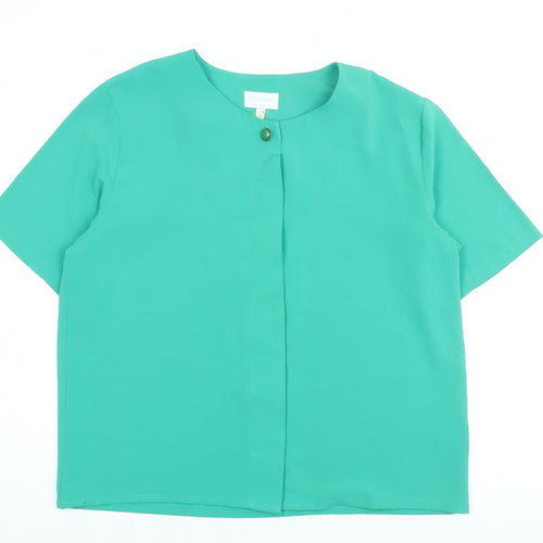 Lidiana Fenetti Womens Green Polyester Basic Blouse Size 16 Round Neck - Vintage