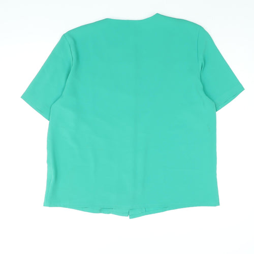 Lidiana Fenetti Womens Green Polyester Basic Blouse Size 16 Round Neck - Vintage