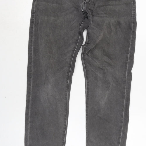 NEXT Mens Grey Cotton Blend Straight Jeans Size 30 in L28 in Regular Zip