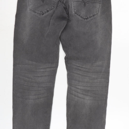 NEXT Mens Grey Cotton Blend Straight Jeans Size 30 in L28 in Regular Zip