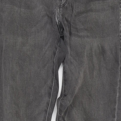 NEXT Mens Grey Cotton Blend Straight Jeans Size 30 in L28 in Regular Zip