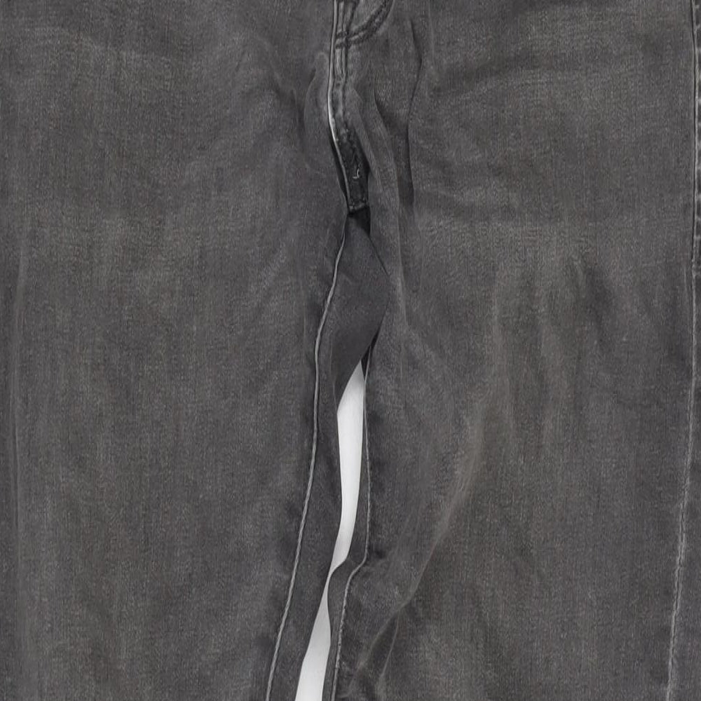 NEXT Mens Grey Cotton Blend Straight Jeans Size 30 in L28 in Regular Zip