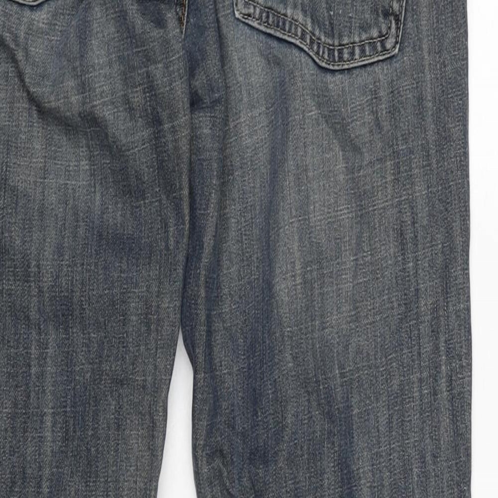 Topman Mens Blue Cotton Straight Jeans Size 32 in L31 in Regular Button