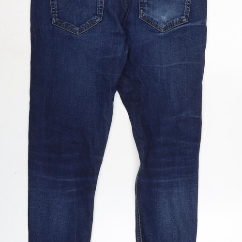 NEXT Mens Blue Cotton Blend Skinny Jeans Size 30 in L29 in Regular Zip