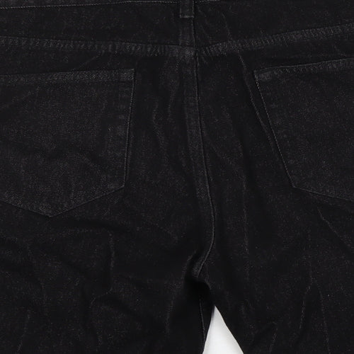 Matalan Mens Black Cotton Bermuda Shorts Size 34 in L12 in Regular Zip