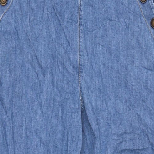 Monsoon Womens Blue Cotton Wide-Leg Jeans Size 18 L26 in Regular