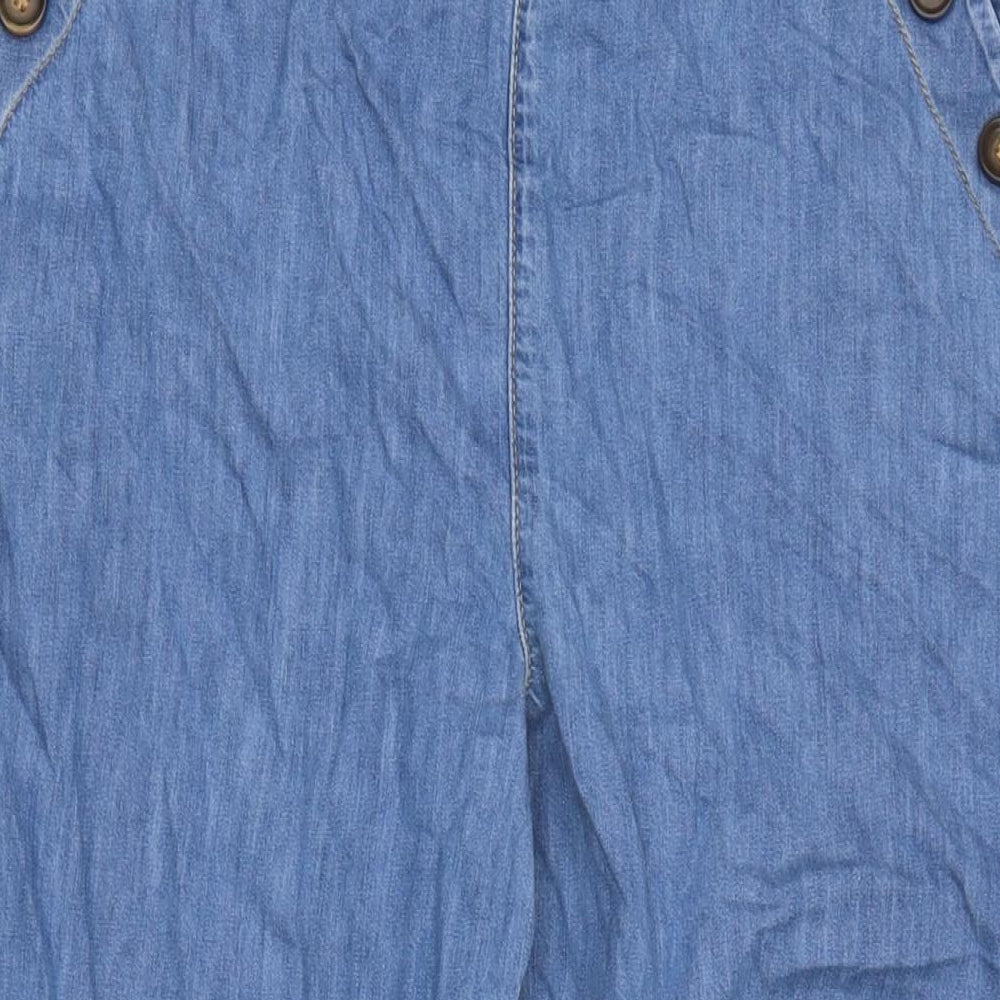 Monsoon Womens Blue Cotton Wide-Leg Jeans Size 18 L26 in Regular